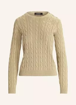Свитер из блестящей пряжи LAUREN RALPH LAUREN, кэмел