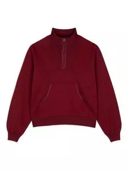 Свитер из чистого органического хлопка с воронкообразным вырезом на 1/4 молнии Chelsea Peers, бордовый