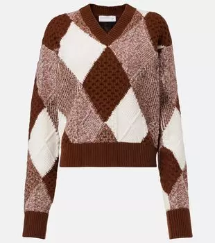 Свитер из чистой шерсти Stella McCartney, Multicolor Camel