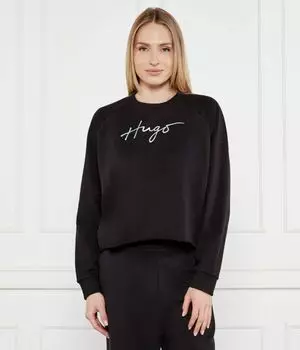 Свитер из дарача Loose fit Hugo, черный