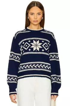 Свитер из хлопчатобумажной ткани со снежинками Polo Ralph Lauren, мультиколор