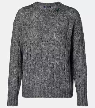 Свитер из хлопка, альпаки и шерсти S Max Mara, Graphite