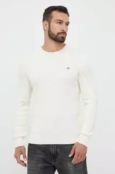 Свитер из хлопка Gant, бежевый