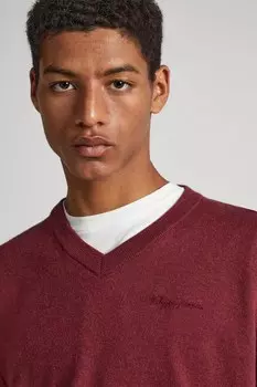 Свитер из хлопка и шпица Pepe Jeans London, бургундия