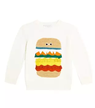 Свитер из хлопка интарсии Stella Mccartney, белый