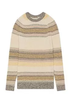 Свитер из хлопка с градиентными полосками Scotch & Soda, коричневый