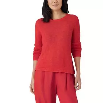 Свитер из хлопка с круглым вырезом In Flame Eileen Fisher