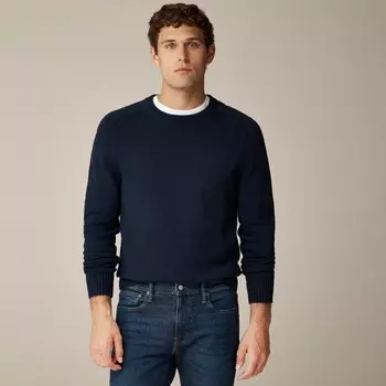 Свитер из хлопка с круглым вырезом J.Crew, синий