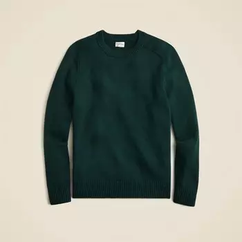 Свитер из хлопка с круглым вырезом J.Crew, зеленый