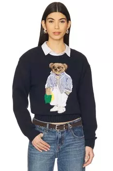 Свитер из хлопка с медведем Polo Ralph Lauren, hunter navy multi