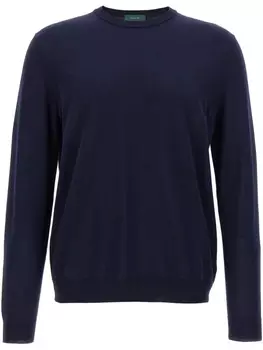 Свитер из хлопка Zanone, синий