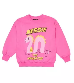 Свитер из хлопкового джерси с принтом Mini Rodini, розовый