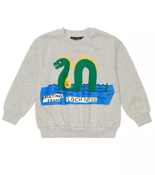 Свитер из хлопкового джерси с принтом Mini Rodini, серый