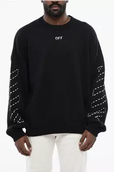 Свитер из хлопковой смеси Off-White For Ever Stitch Arrow, черный