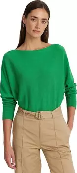Свитер из хлопковой смеси с рукавами «летучая мышь» LAUREN Ralph Lauren, цвет Green Topaz