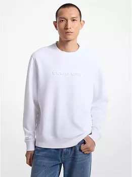 Свитер из хлопковой смеси с тиснением логотипа Michael Kors, белый