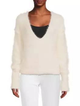 Свитер из искусственного меха Serendipity Free People, слоновая кость