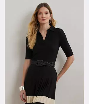 Свитер из искусственного шелка Slim fit Lauren Ralph Lauren, черный