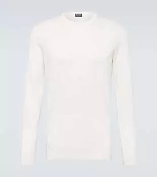 Свитер из кашемира и шелка Zegna, белый