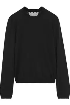 Свитер из кашемира и смесового шелка с отделкой "пуэн-деспри" REDVALENTINO, черный