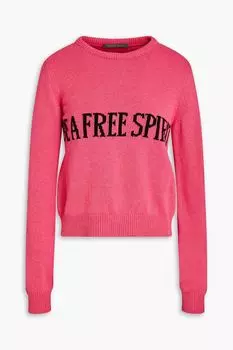 Свитер из кашемира и смесовой шерсти вязки интарсия ALBERTA FERRETTI, розовый
