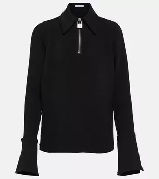Свитер из крепа с замком Jw Anderson, черный
