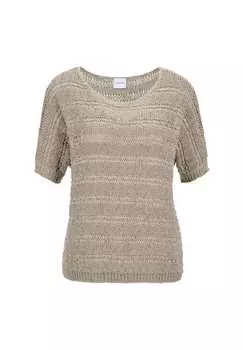 Свитер из лент с блестящим эффектом Madeleine, цвет berber