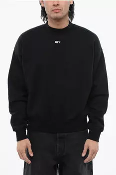 Свитер из матового хлопка Off-White Skate-Fit, черный
