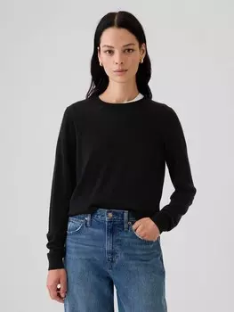 Свитер из мериносовой шерсти Gap, черный