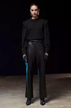 Свитер из мериносовой шерсти с деталями на плечах H&M, черный