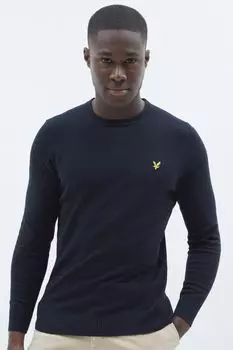 Свитер из мериносовой шерсти с круглым вырезом Lyle & Scott, синий