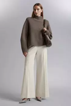 Свитер из мериносовой шерсти с воротником-стойкой H&M, серый