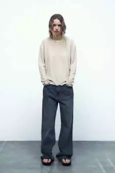 Свитер из металлической нити ZARA, золотой