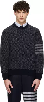 Свитер из мохера Donegal с круглым вырезом и 4 полосками Thom Browne