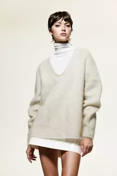 Свитер из мохера H&M, бежевый