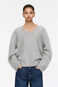 Свитер из мохера и шерсти Arket, серый