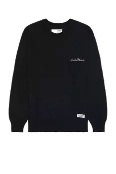 Свитер из мохера с круглым вырезом Wacko Maria, черный