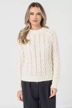 Свитер из мохера с узором восьмерка United Colors Of Benetton, белый