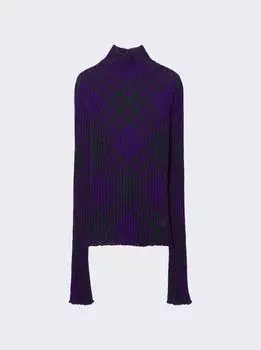 Свитер из мохеровой смеси в клетку Burberry, цвет royal
