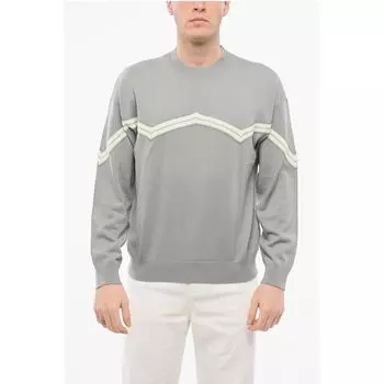 Свитер из натуральной шерсти EMPORIO с вышивкой «елочкой» Armani, Gray