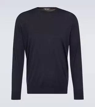 Свитер из натуральной шерсти Loro Piana, синий