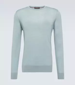 Свитер из натуральной шерсти Loro Piana, синий