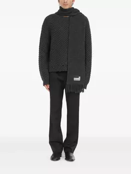 Свитер из натуральной шерсти MM6 Maison Margiela, серый