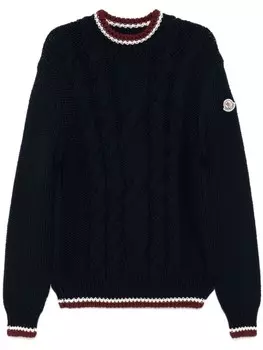Свитер из натуральной шерсти Moncler, синий