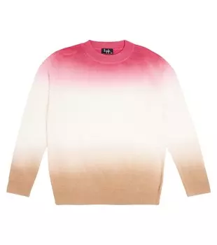 Свитер из натуральной шерсти с эффектом «омбре» Il Gufo, оранжевый