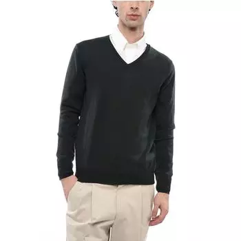 Свитер из натуральной шерсти с V-образным вырезом Corneliani, Green