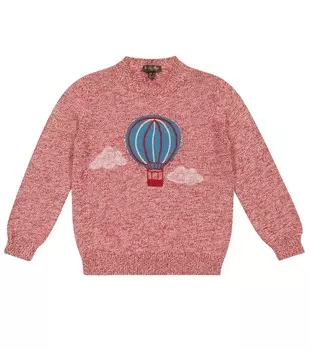 Свитер из натуральной шерсти с вышивкой Loro Piana, разноцветный