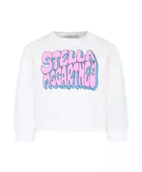 Свитер из органического джерси с логотипом Stella Mccartney, белый