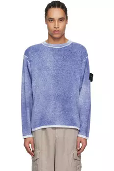 Свитер из органического хлопка Raw hand light Stone Island, синий