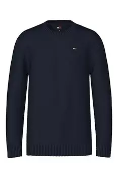 Свитер из органического хлопка с овальным вырезом Tommy Jeans, темно-синий